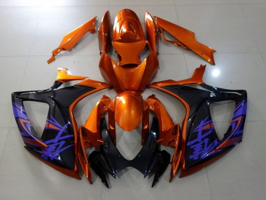 2006-2007 Vibrant Orange & Gloss Black GSXR 600-750 Fairings