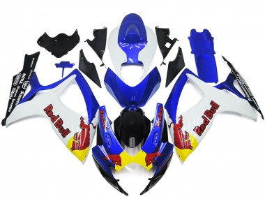 2006-2007 White and Blue Red Bull Custom GSXR 600-750 Fairings