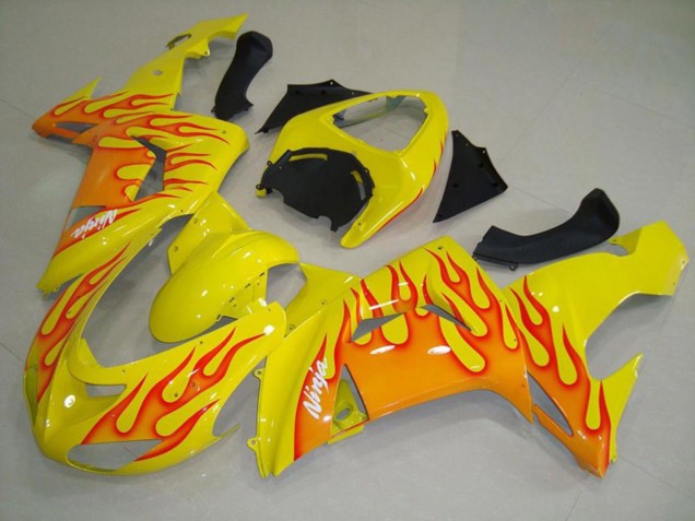 2006-2007 Yellow Orange Flame ZX10R Fairings