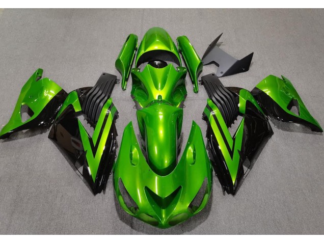 2006-2011 Bright Green & Black ZX14R Fairings