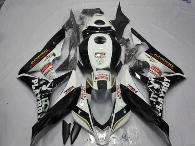 2007-2008 Black and White Playboy CBR600RR Fairings 2007-2008 Black and White Playboy CBR600RR Fairings