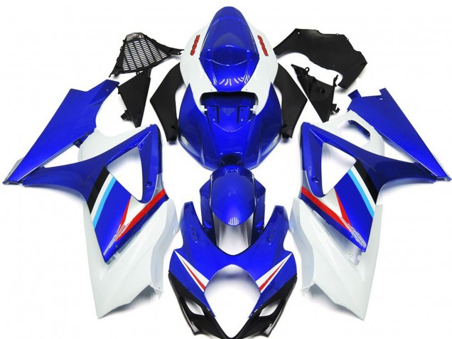 2007-2008 Blue and White Gloss GSXR 1000 Fairings 2007-2008 Blue and White Gloss GSXR 1000 Fairings