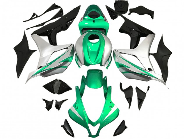 2007-2008 Bright Green and Silver OEM Style CBR600RR Fairings 2007-2008 Bright Green and Silver OEM Style CBR600RR Fairings