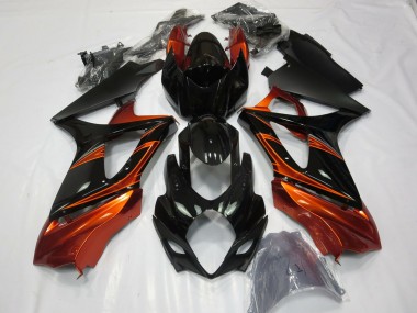 2007-2008 Burnt Orange and Black GSXR 1000 Fairings