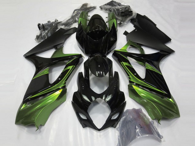 2007-2008 Electric Green and Gloss Black GSXR 1000 Fairings 2007-2008 Electric Green and Gloss Black GSXR 1000 Fairings