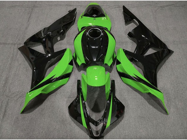 2007-2008 Gloss Black & Green CBR600RR Fairings 2007-2008 Gloss Black & Green CBR600RR Fairings