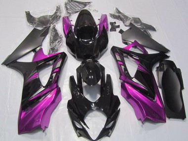 2007-2008 Gloss Black and Pink GSXR 1000 Fairings