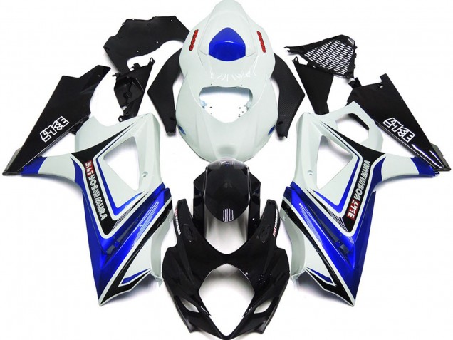 2007-2008 Gloss Blue with White and black OEM Style GSXR 1000 Fairings 2007-2008 Gloss Blue with White and black OEM Style GSXR 1000 Fairings