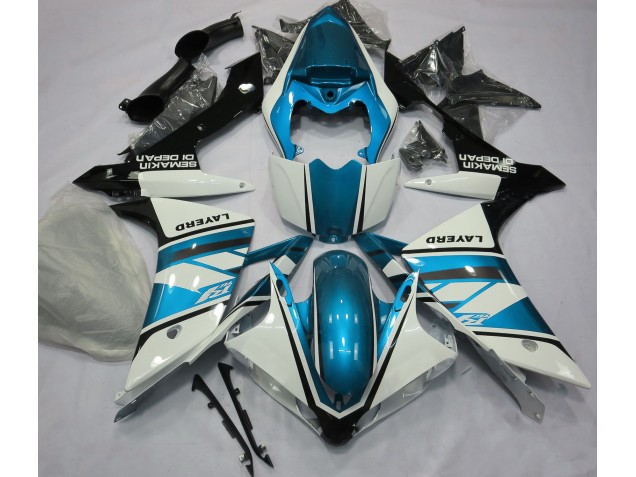 2007-2008 Gloss White and Light Blue R1 Fairings 2007-2008 Gloss White and Light Blue R1 Fairings