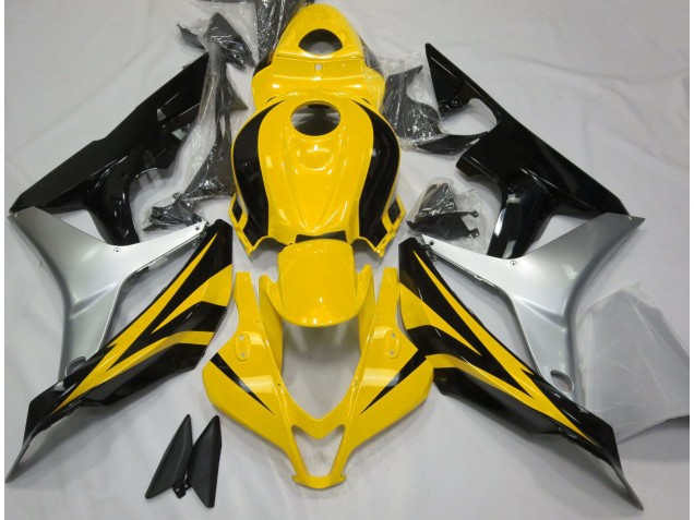 2007-2008 Gloss Yellow Silver and Black CBR600RR Fairings