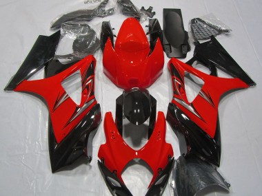 2007-2008 Lava Red and Black GSXR 1000 Fairings