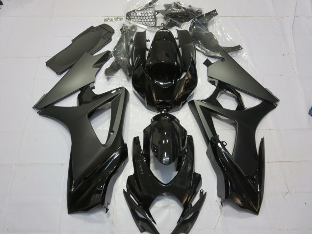 2007-2008 Matte Black Gloss Black GSXR 1000 Fairings