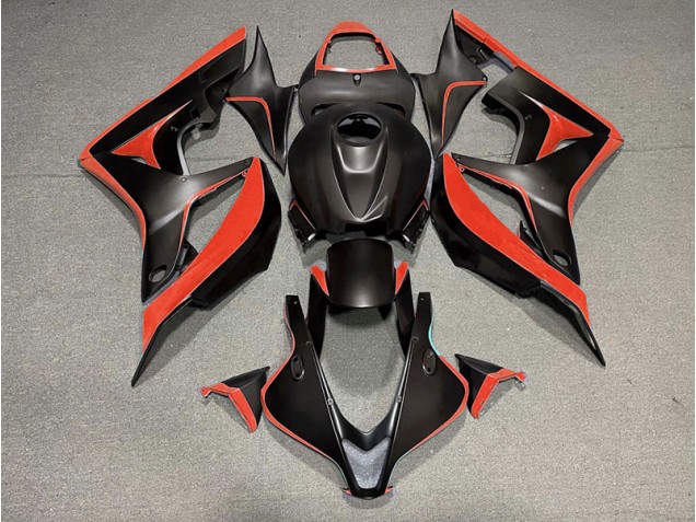 2007-2008 Matte Black & Red CBR600RR Fairings 2007-2008 Matte Black & Red CBR600RR Fairings