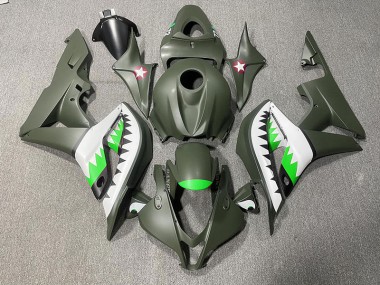 2007-2008 Matte Green & LightGreen Shark CBR600RR Fairings