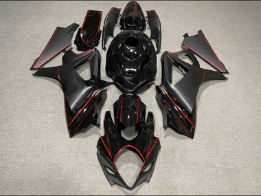 2007-2008 Matte and Gloss Black & Red Trim GSXR 1000 Fairings