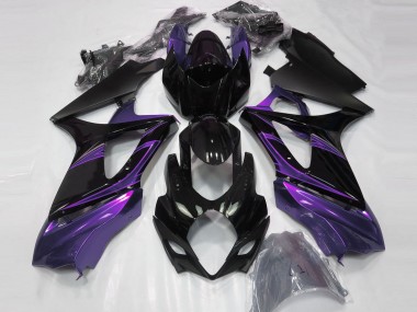2007-2008 Mood Purple and Gloss Black GSXR 1000 Fairings