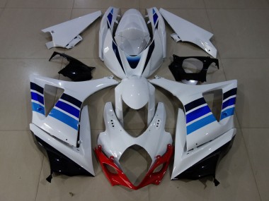 2007-2008 OEM Style Blue and White GSXR 1000 Fairings