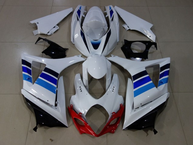 2007-2008 OEM Style Blue and White GSXR 1000 Fairings