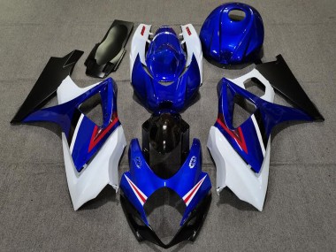 2007-2008 OEM Style Gloss Blue and White GSXR 1000 Fairings
