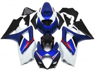 2007-2008 OEM Style Gloss Blue and White Red GSXR 1000 Fairings