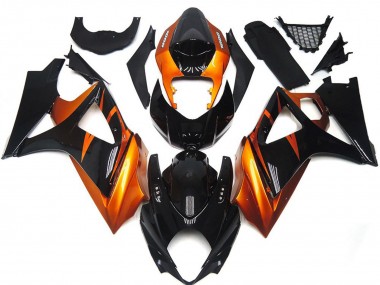 2007-2008 Orange and Gloss Black Style GSXR 1000 Fairings
