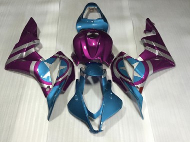 2007-2008 Purple and Light Blue Captain America CBR600RR Fairings