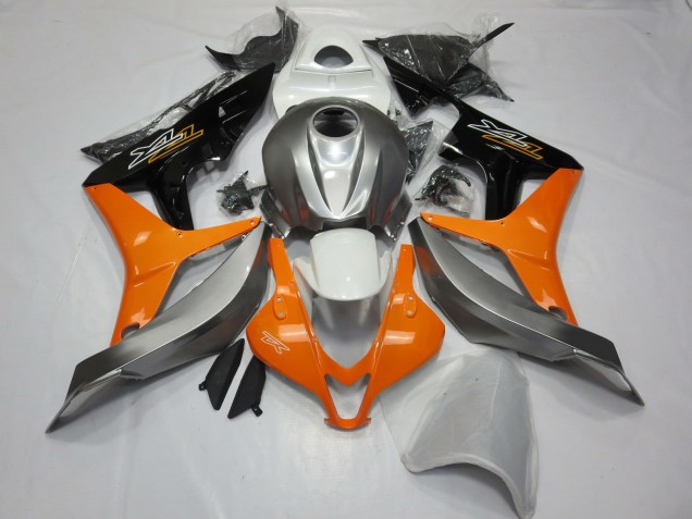 2007-2008 Silver White and Orange CBR600RR Fairings 2007-2008 Silver White and Orange CBR600RR Fairings