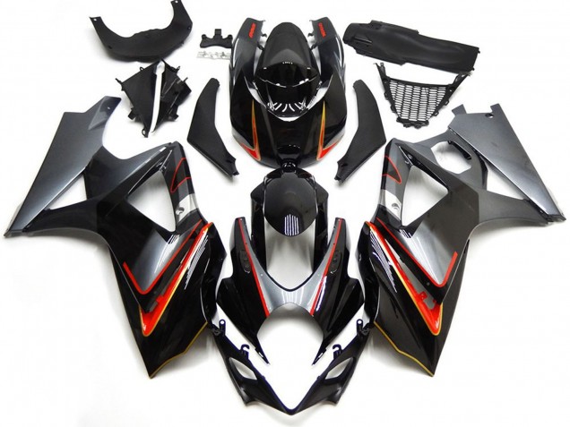2007-2008 Silver and Black with Red GSXR 1000 Fairings 2007-2008 Silver and Black with Red GSXR 1000 Fairings