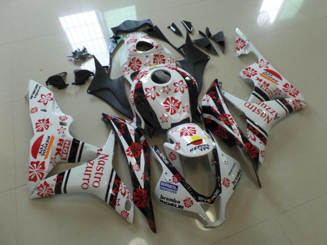2007-2008 White and Red Nastro Azzurro CBR600RR Fairings