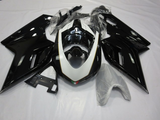 2007-2014 Gloss Black and White Ducati 848 1098 1198 Fairings 2007-2014 Gloss Black and White Ducati 848 1098 1198 Fairings