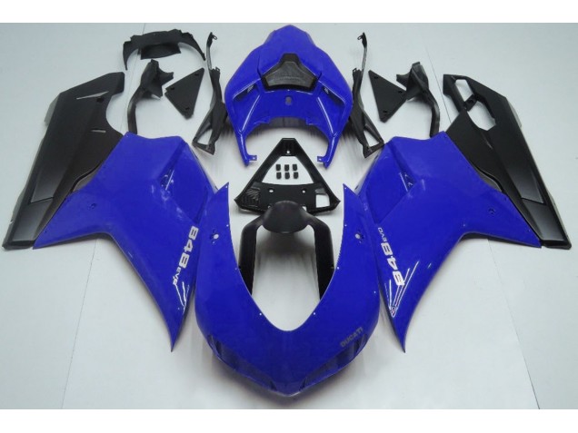 2007-2014 Gloss Blue & Black Ducati 848 1098 1198 Fairings 2007-2014 Gloss Blue & Black Ducati 848 1098 1198 Fairings