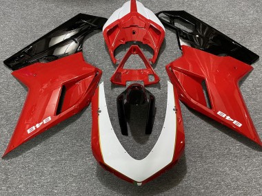 2007-2014 Gloss Red & White (848 Sticker) Ducati 848 1098 1198 Fairings