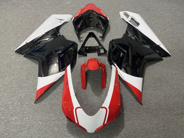 2007-2014 Gloss Red White and Black Ducati 848 1098 1198 Fairings 2007-2014 Gloss Red White and Black Ducati 848 1098 1198 Fairings