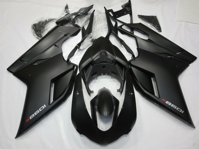 2007-2014 Matte Black with Red Ducati 848 1098 1198 Fairings