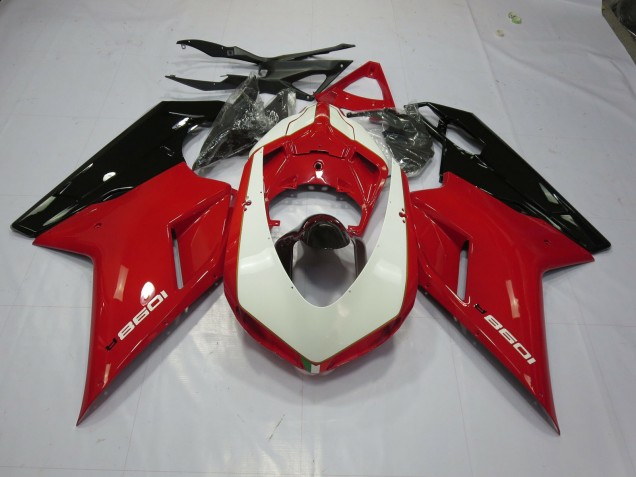 2007-2014 Red and White Ducati 848 1098 1198 Fairings 2007-2014 Red and White Ducati 848 1098 1198 Fairings