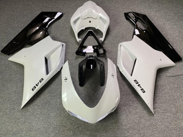 2007-2014 White Pearl and Black Ducati 848 1098 1198 Fairings 2007-2014 White Pearl and Black Ducati 848 1098 1198 Fairings