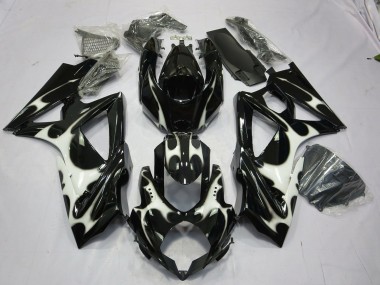 2008-2010 Black and White Design GSXR 600-750 Fairings