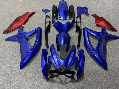 2008-2010 Dark Blue and Red GSXR 600-750 Fairings