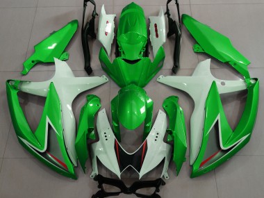 2008-2010 Gloss Green & White GSXR 600-750 Fairings