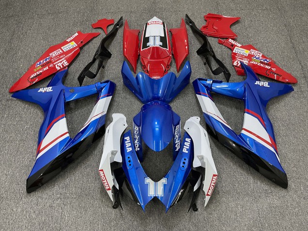 2008-2010 Red Blue and White Gloss Custom Style GSXR 600-750 Fairings