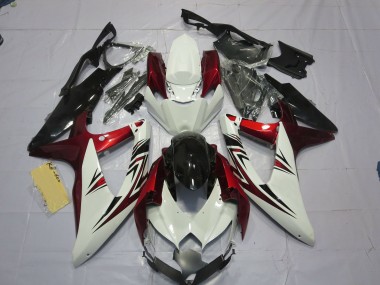2008-2010 Red White Black GSXR 600-750 Fairings