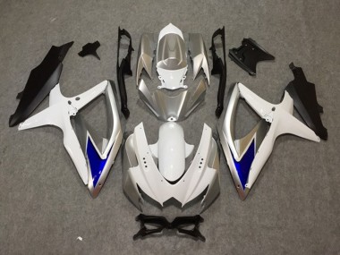 2008-2010 Silver White Blue GSXR 600-750 Fairings