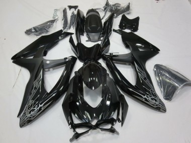 2008-2010 Silver and Black GSXR 600-750 Fairings