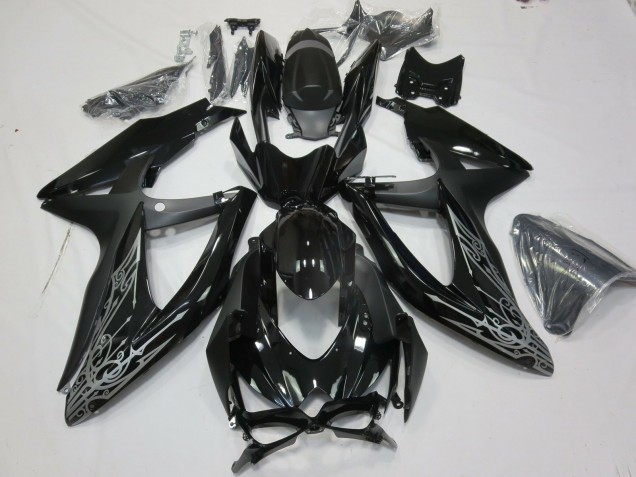 2008-2010 Silver and Black GSXR 600-750 Fairings 2008-2010 Silver and Black GSXR 600-750 Fairings