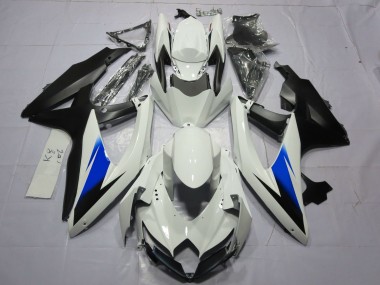 2008-2010 White and Black GSXR 600-750 Fairings