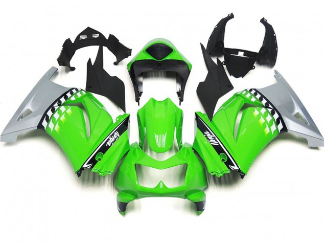 2008-2012 Green and Black Check Ninja 250 Fairings