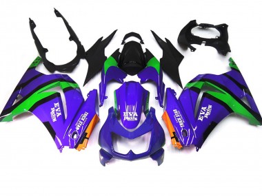2008-2012 Purple Green and black Ninja 250 Fairings