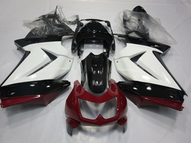 2008-2012 White Red and Black Ninja 250 Fairings 2008-2012 White Red and Black Ninja 250 Fairings