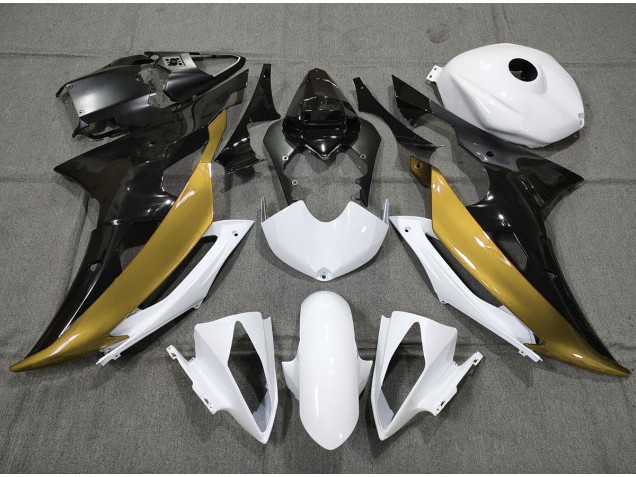 2008-2016 Custom Gold Black and White R6 Fairings 2008-2016 Custom Gold Black and White R6 Fairings