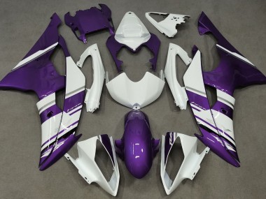 2008-2016 Gloss White and Purple OEM Style R6 Fairings